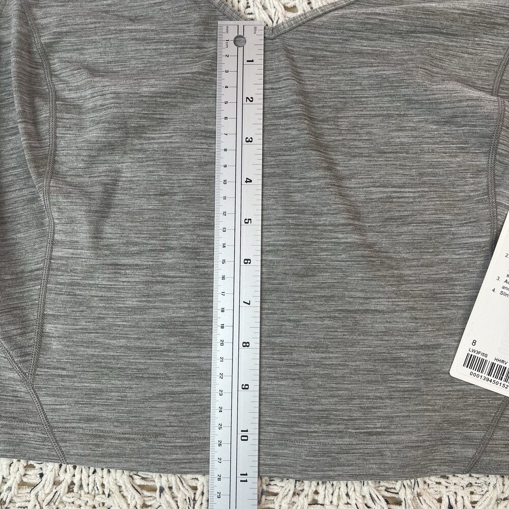 Lululemon Align Long Sleeve Crop Top Womens 8 Heathered Gray V-Neck Fabric NEW - Picture 5 of 9